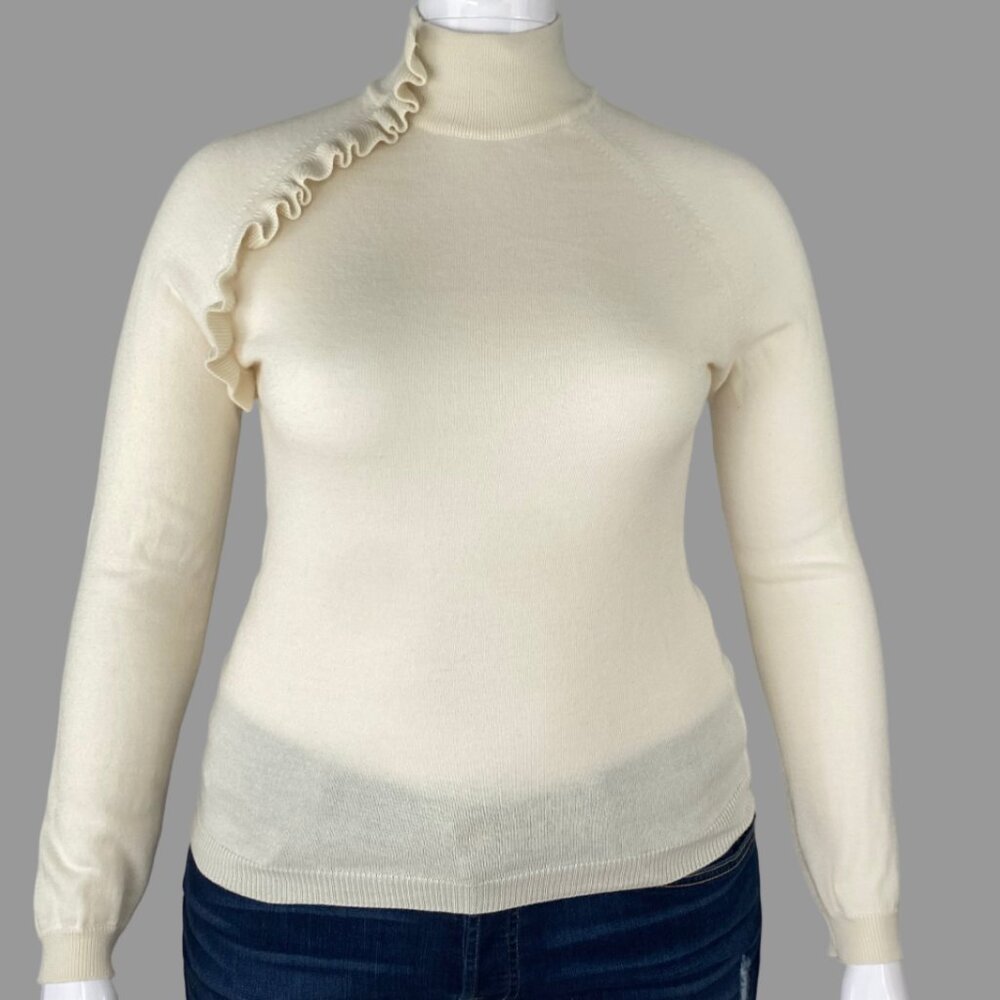 Hekla & Co. 50% wool mock neck sweater